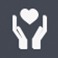 Icon: hands holding a heart